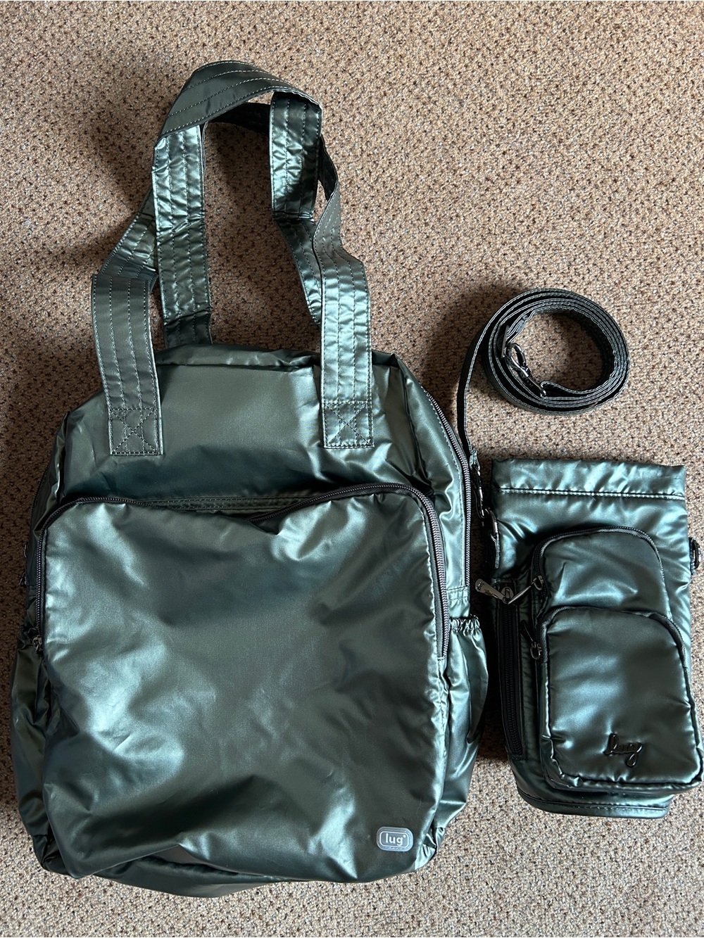 NWOT Lug Metallic Olive Set - Packable Ranger and Huggie